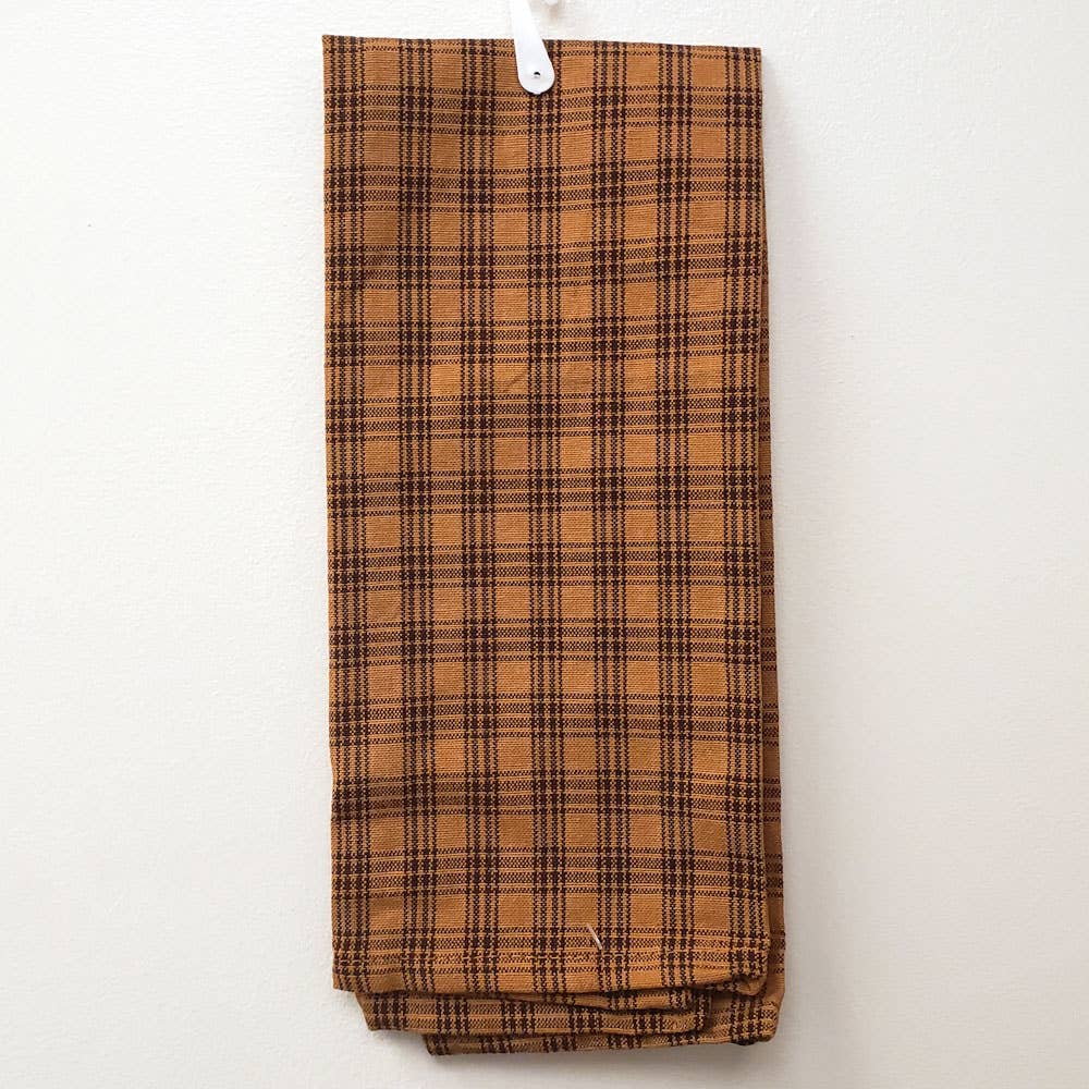 Mustard Kitchen Towel w/ Thin Black Lines