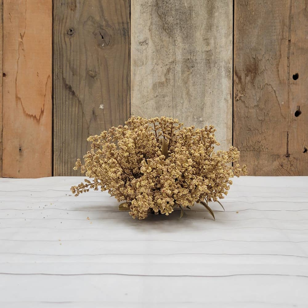 Flax Colored Half Sphere of Astilbe