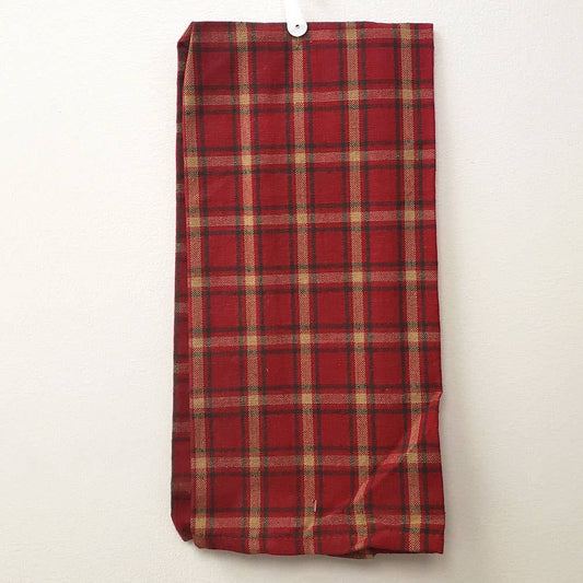 Red Kitchen Towel w/ Green and Tan Lines