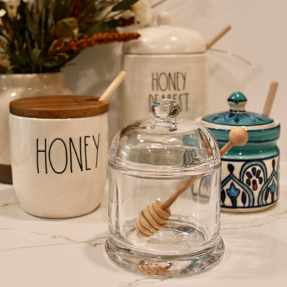Blue Ceramic Honey Pot