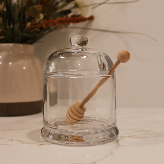 Smooth Glass Honey Pot