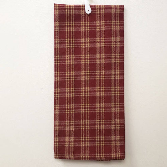 Red Kitchen Towel With Tan Lines